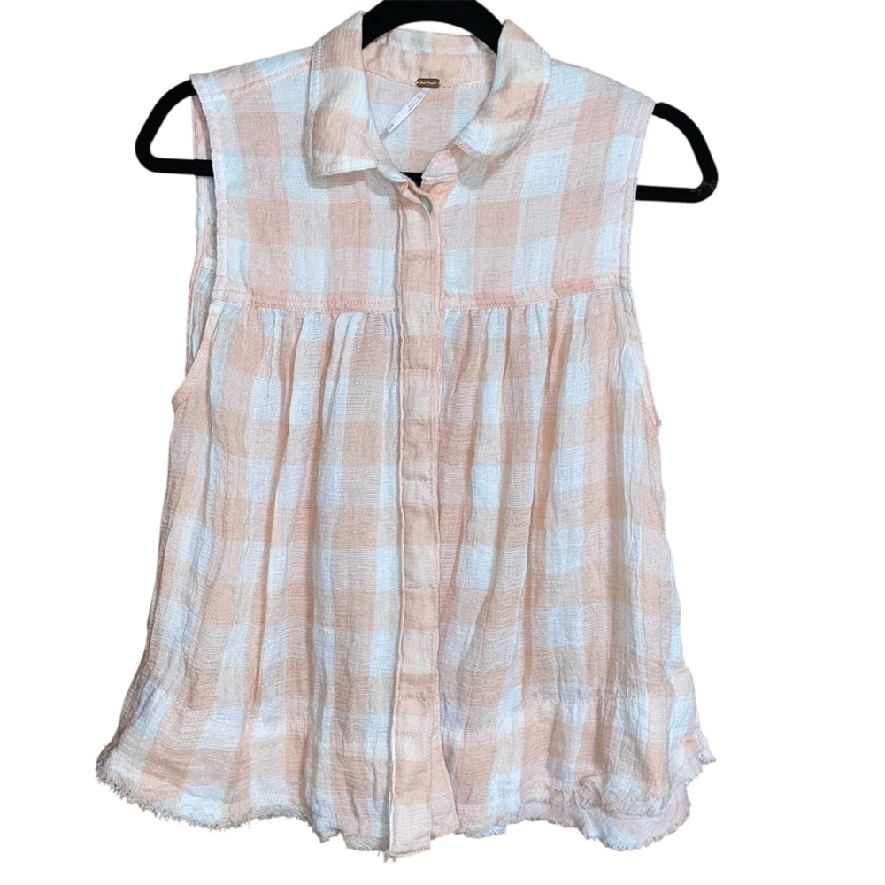 Free People Hey There Button Up Collard Tank Size Medium